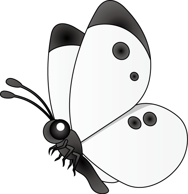 イラストポップの昆虫画像素材 蝶no03モンシロチョウの無料イラスト