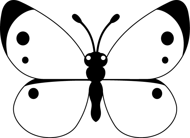 イラストポップの昆虫画像素材 蝶no01モンシロチョウの無料イラスト