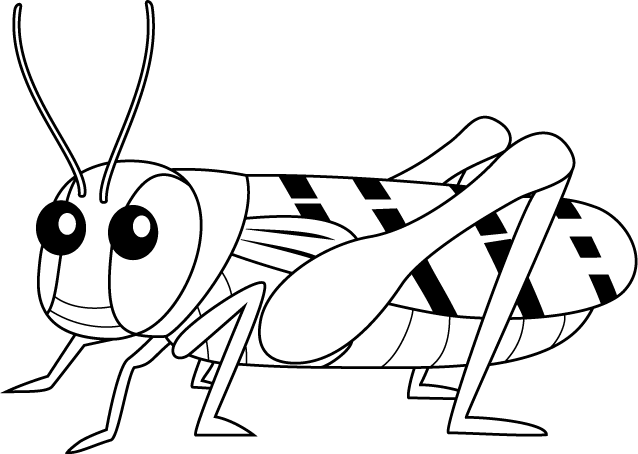 イラストポップの昆虫画像素材 バッタno02トノサマバッタの無料イラスト