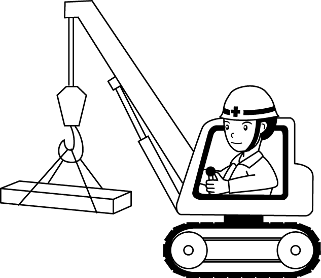 土木工事26 クレーン車 仕事の無料イラスト素材 イラストポップ