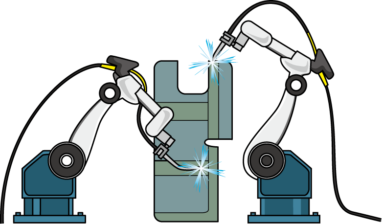 製造業12 溶接ロボット 仕事の無料イラスト素材 イラストポップ