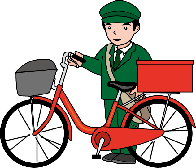 運送業30 郵便自転車 仕事の無料イラスト素材 イラストポップ