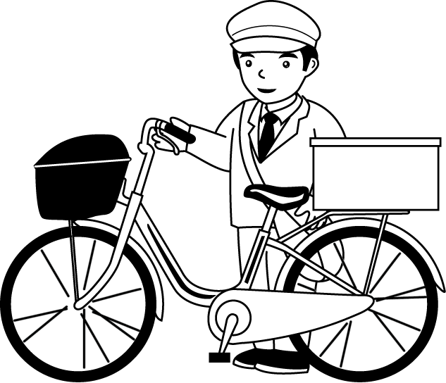 運送業30-郵便自転車 イラスト