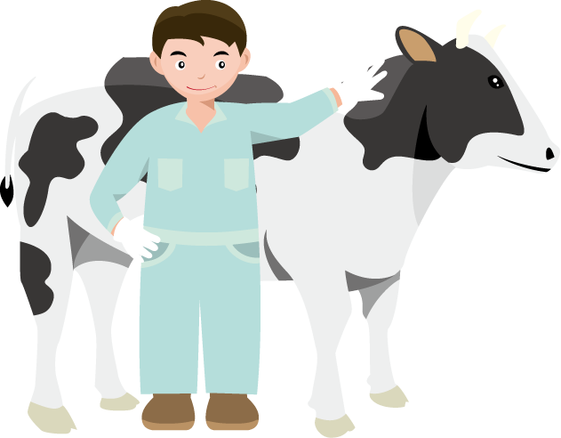 畜産03 乳牛 仕事の無料イラスト素材 イラストポップ