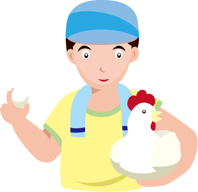 畜産15 鶏と卵 仕事の無料イラスト素材 イラストポップ
