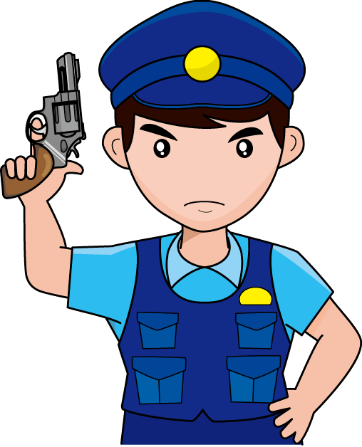 警察17-拳銃 イラスト