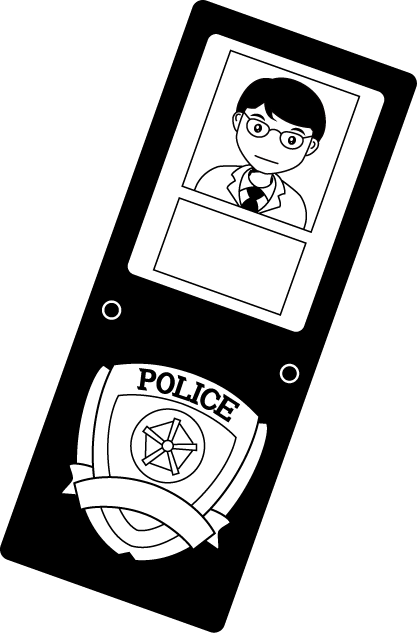 警察13-警察手帳 -仕事の無料イラスト素材-イラストポップ