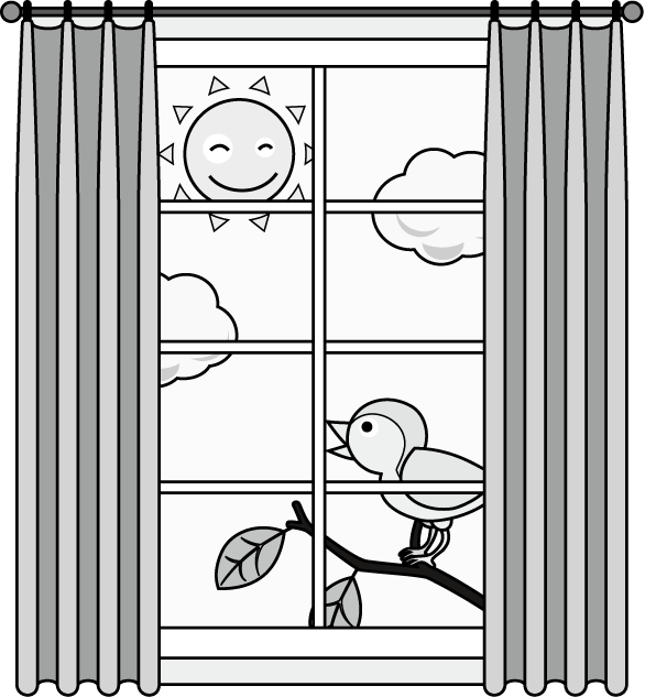 目覚め14-朝日と窓 イラスト