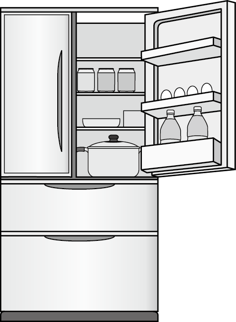 料理14 冷蔵庫 イラストポップの生活のクリップアートカット集