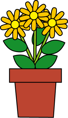 イラストポップ ミニイラスト 鉢植えの花の無料クリップアート素材