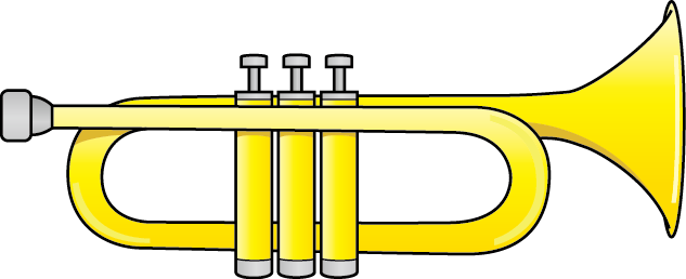 イラストポップの音楽画像素材 金管楽器no01トランペットの無料イラスト