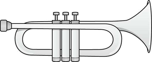 イラストポップの音楽画像素材 金管楽器no01トランペットの無料イラスト