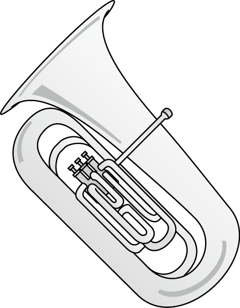 イラストポップの音楽画像素材 金管楽器no07チューバの無料イラスト