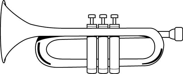 金管楽器No02トランペットイラスト