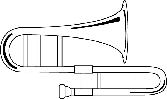 イラストポップの音楽画像素材 金管楽器no03トロンボーンの無料イラスト