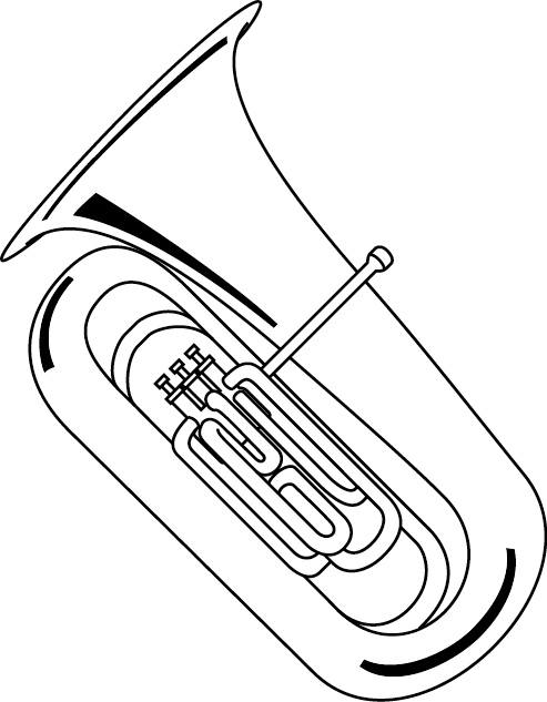 イラストポップの音楽画像素材 金管楽器no07チューバの無料イラスト
