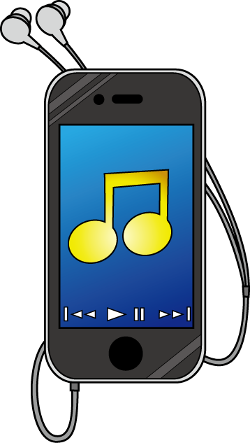 イラストポップの音楽画像素材 音響機器no14携帯プレーヤーの無料イラスト