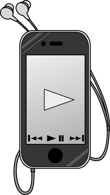 イラストポップの音楽画像素材 音響機器no13携帯プレーヤーの無料イラスト