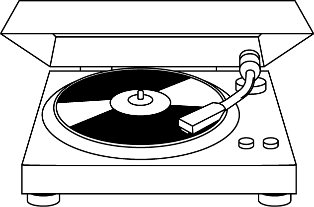 イラストポップの音楽画像素材 音響機器no01レコードプレーヤーの無料イラスト