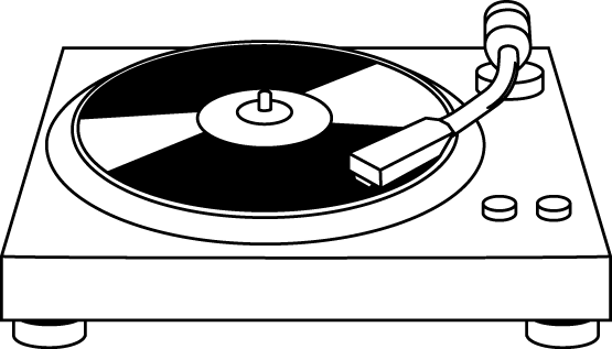 イラストポップの音楽画像素材 音響機器no02レコードプレーヤーの無料イラスト