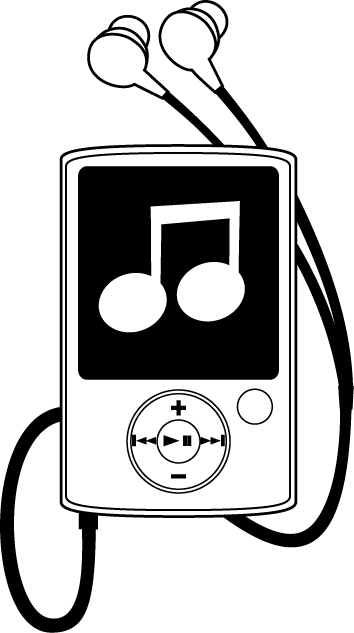 イラストポップの音楽画像素材 音響機器no12携帯プレーヤーの無料イラスト