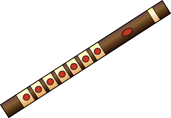 イラストポップの音楽画像素材 木管楽器 No19横笛の無料イラスト