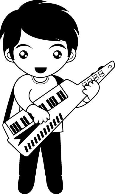 イラストポップの音楽画像素材 キーボードb No19キーボードギターの無料イラスト