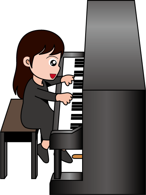 イラストポップの音楽画像素材 キーボードa No04アップライトピアノ