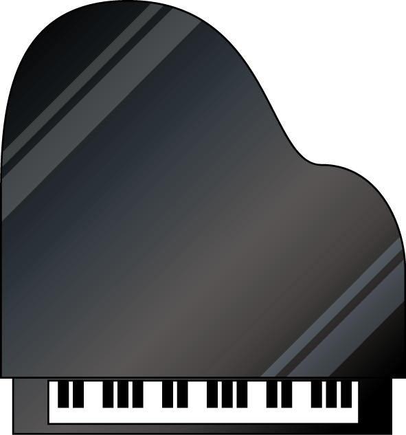 イラストポップの音楽画像素材 キーボードa No09グランドピアノの