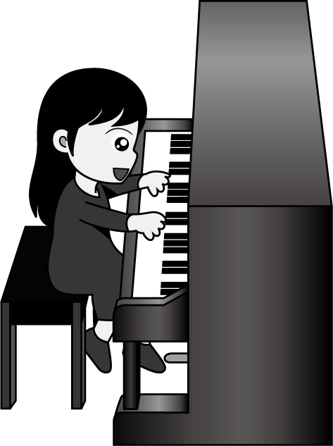 キーボードA No04アップライトピアノイラスト