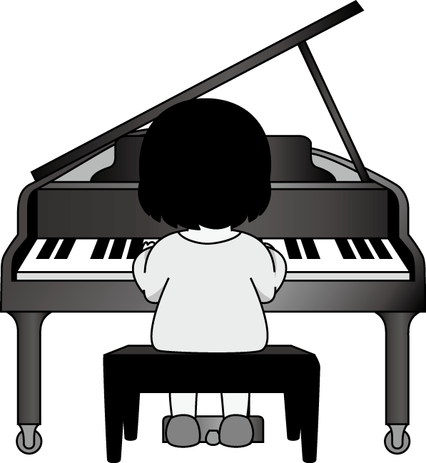 イラストポップの音楽画像素材 キーボードa No07グランドピアノの無料イラスト