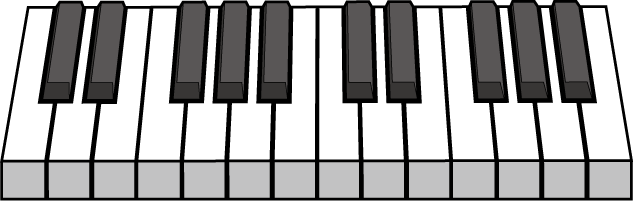 イラストポップの音楽画像素材 キーボードa No鍵盤の無料イラスト