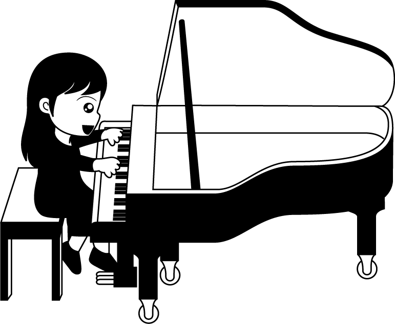イラストポップの音楽画像素材 キーボードa No03グランドピアノの無料イラスト