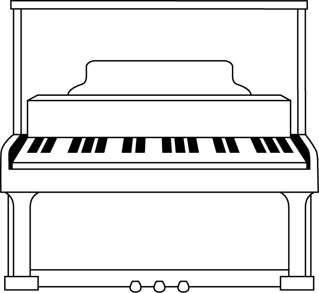イラストポップの音楽画像素材 キーボードa No06アップライトピアノ