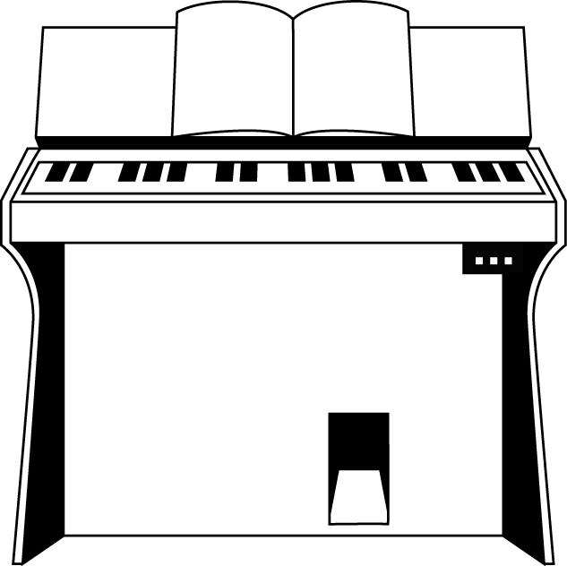 イラストポップの音楽画像素材 キーボードa No15オルガンの無料イラスト