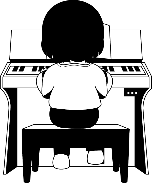 イラストポップの音楽画像素材 キーボードa No16オルガンの無料イラスト