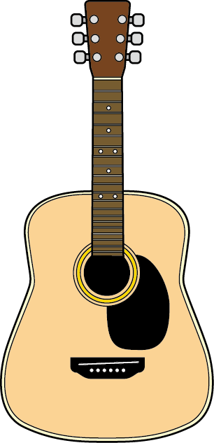 イラストポップの音楽画像素材 弦楽器b No01アコースティックギターの無料イラスト