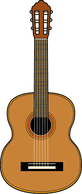 イラストポップの音楽画像素材 弦楽器b No03クラッシックギターの無料イラスト