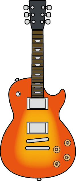 イラストポップの音楽画像素材 弦楽器b No04エレキギターの無料イラスト