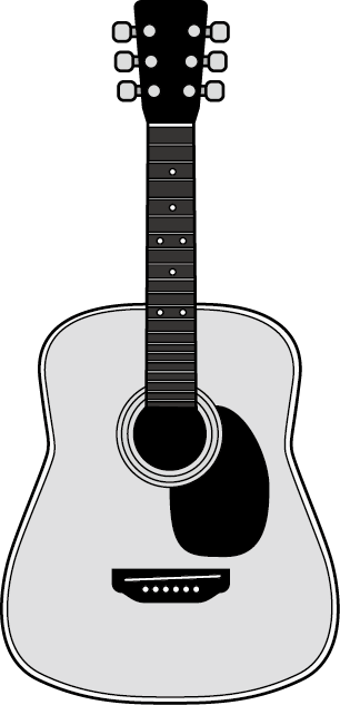 イラストポップの音楽画像素材 弦楽器b No01アコースティックギターの無料イラスト