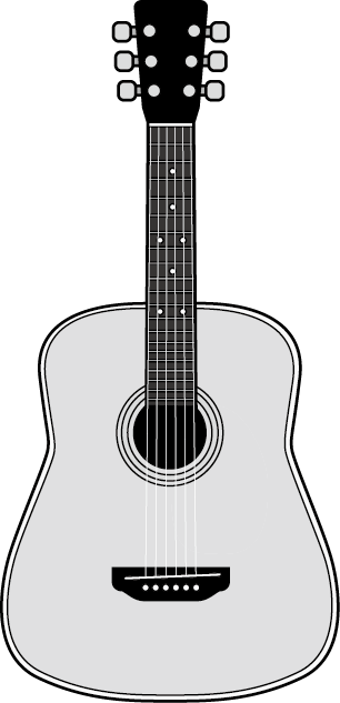 弦楽器B　No02アコースティックギターイラスト