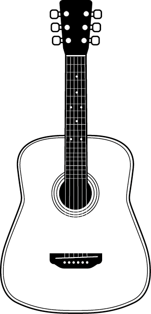 弦楽器B　No02アコースティックギターイラスト