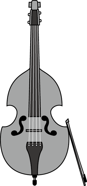 イラストポップの音楽画像素材 弦楽器a No05コントラバスの無料イラスト