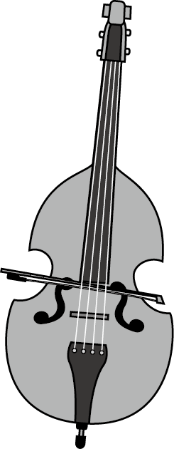 イラストポップの音楽画像素材 弦楽器a No06コントラバスの無料イラスト