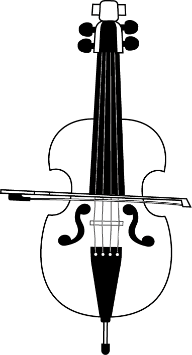 イラストポップの音楽画像素材 弦楽器a No04チェロの無料イラスト