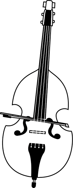 イラストポップの音楽画像素材 弦楽器a No06コントラバスの無料イラスト