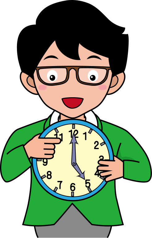 イラストポップ 学校のイラスト 算数no27時計の見方を教える先生の