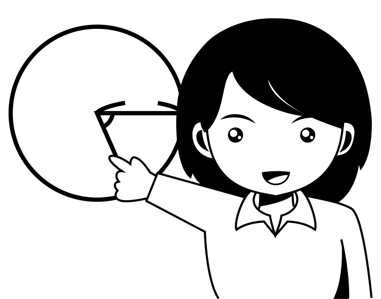 算数No02黒板に円を描き説明する女の子イラスト
