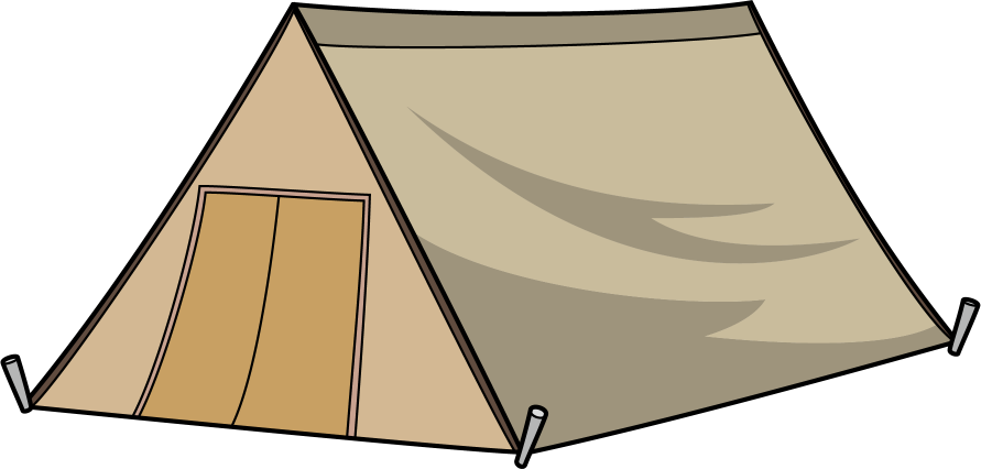 イラストポップ 学校のイラスト 野外宿泊活動no18設営されたテントの