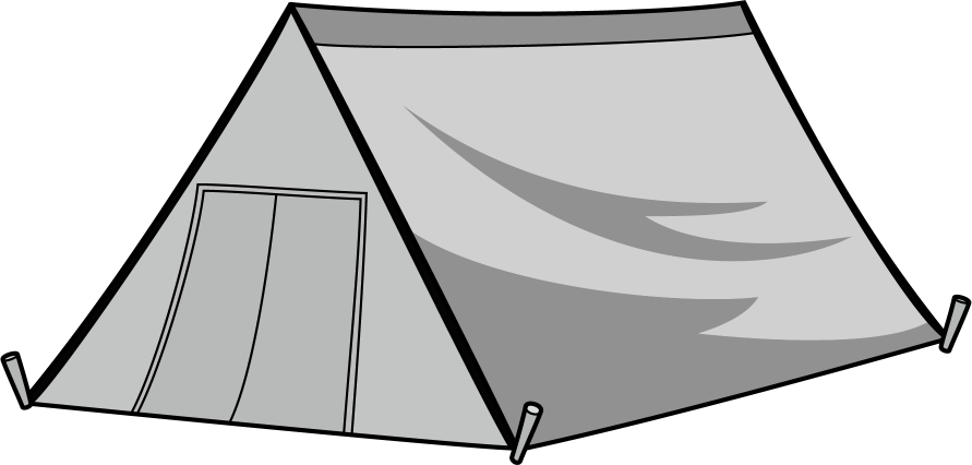 イラストポップ 学校のイラスト 野外宿泊活動no18設営されたテントの無料素材